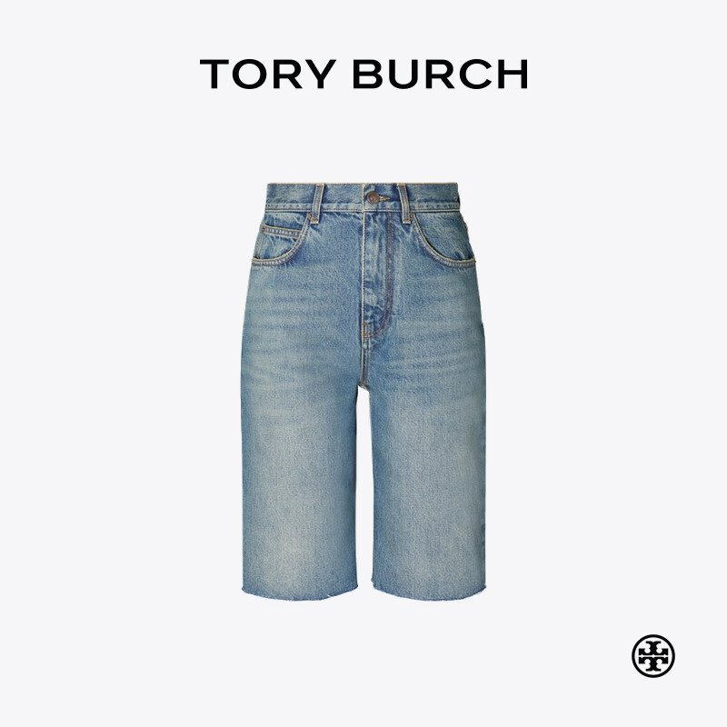 Tory Burch 汤丽柏琦 棉质牛仔短裤TB 167379 复古水洗蓝 409 29 165/80A