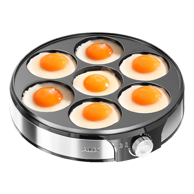 奥克斯（AUX） 煎蛋神器七孔锅电饼铛早餐机煎饼锅烙饼锅家用商用蛋饺鸡蛋汉堡机食堂面馆餐厅推荐 30CM七孔锅+玻璃盖