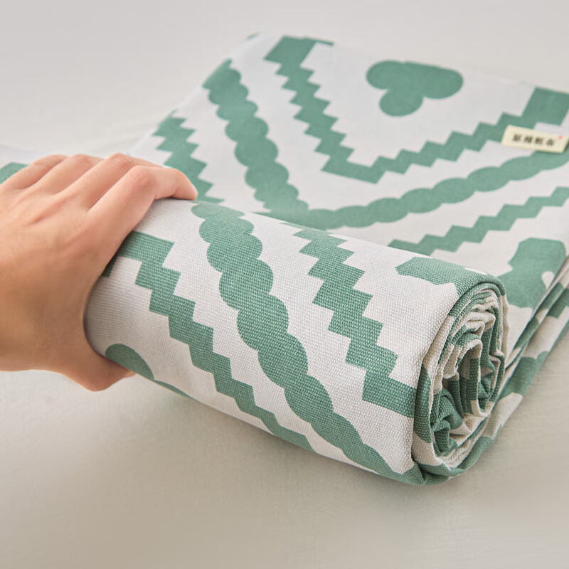 麦琪娜 床单加厚不起球不掉色老粗布床单老粗布凉席子老粗布布料床单 波澜绿 学生床单120*230cm