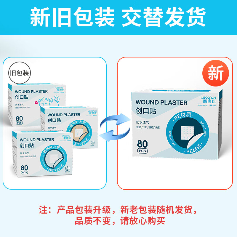 医康臣（UECONCH）疫苗贴创可贴预防针贴打针点痣贴儿童婴儿小号迷你圆形创口贴80片