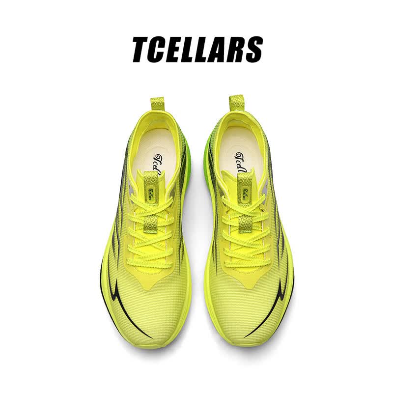 Tcellars跑鞋夏季新款厚底耐磨碳板跑步鞋专业竞速减震回弹运动鞋子 飓风黄 42
