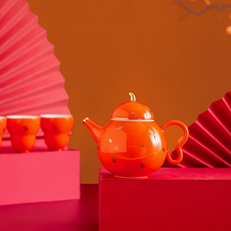 上新了文创 故宫茶具套装 陶瓷茶壶茶水杯生日礼物茶具礼盒装一壶四杯 金章玉露 1件