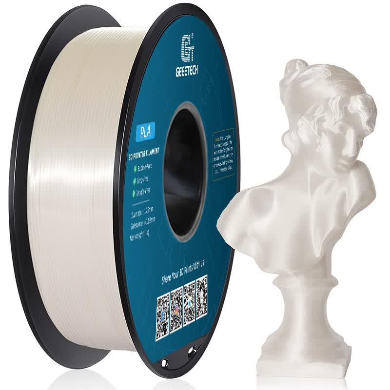 捷泰技术 3d打印耗材丝绸PLA+1.75mm 仿金属铜色pla耗材打印机1kg仿丝绸三色多色彩色渐变材料适用拓竹创想 【1KG】PLA丝绸白色 【买5送1】