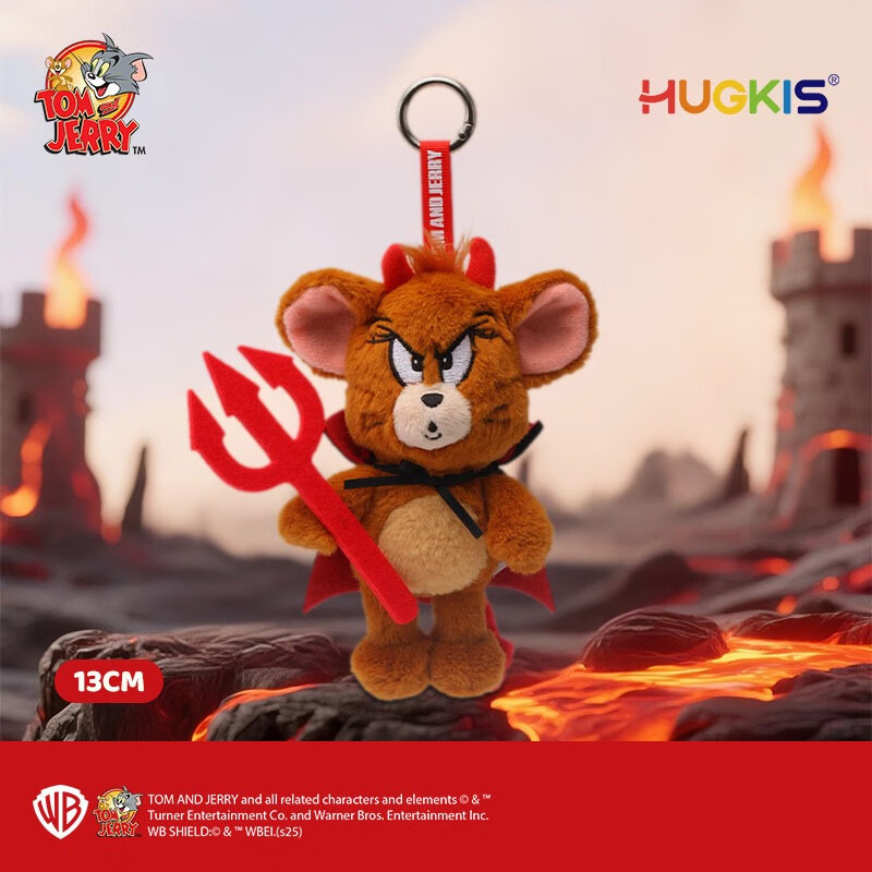 SunToMoon正版猫和老鼠天使汤姆猫杰利鼠公仔钥匙扣卡通玩偶情侣包包挂件 魔鬼杰利鼠-挂件款