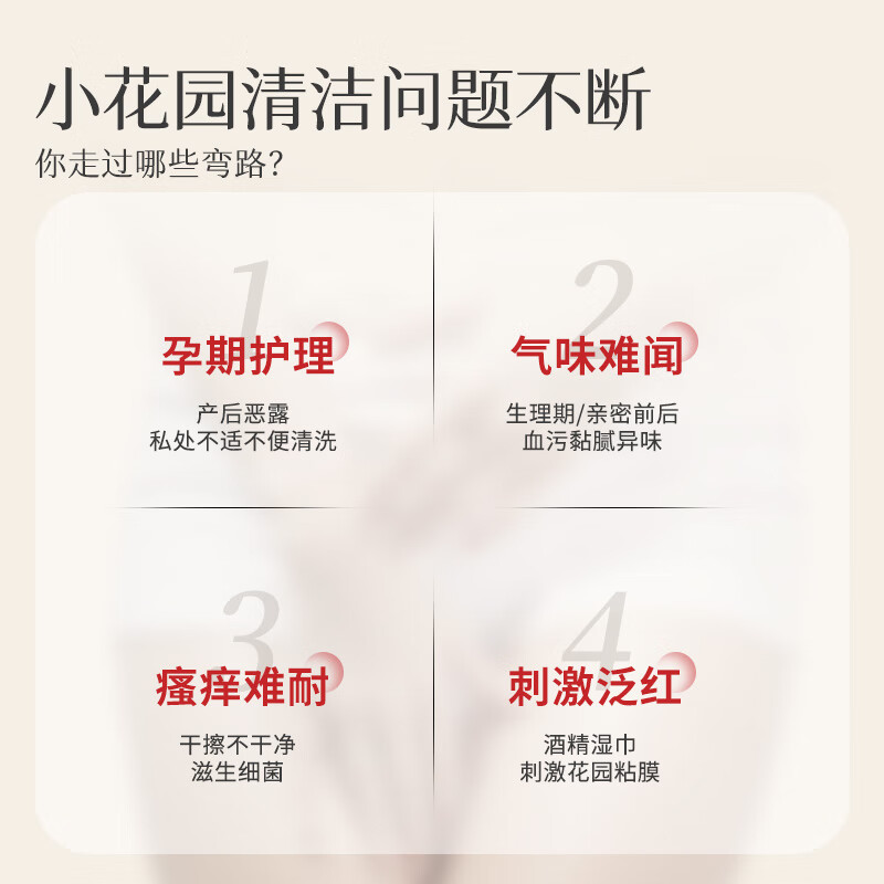 毓婷私护护理湿巾卫生抑菌私护免洗湿擦私处清洁姨妈期便携  独立包装 山茶花云柔护理湿巾 5盒