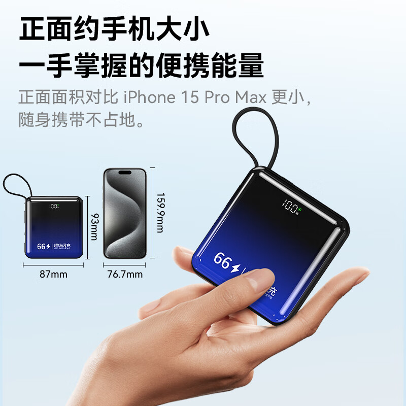 超级马 直营【顶配80000M丨可上飞机】3C认证 超级快充充电宝自带线移动电源苹果OPPO华为小米20000毫安 国家3C认证+可上飞机 【全国当日/次日达】3C认证｜已售80000+
