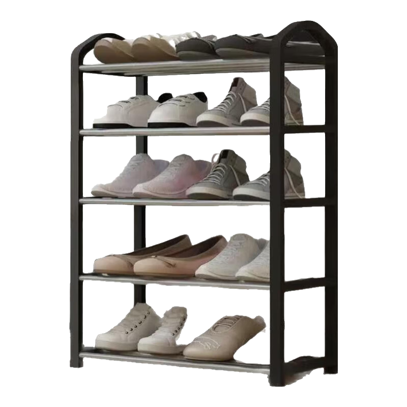 简易鞋架子家用门口多层爆款鞋柜宿舍出租房小窄小型入户门置物架 【宿舍必备】5层55cm-黑色