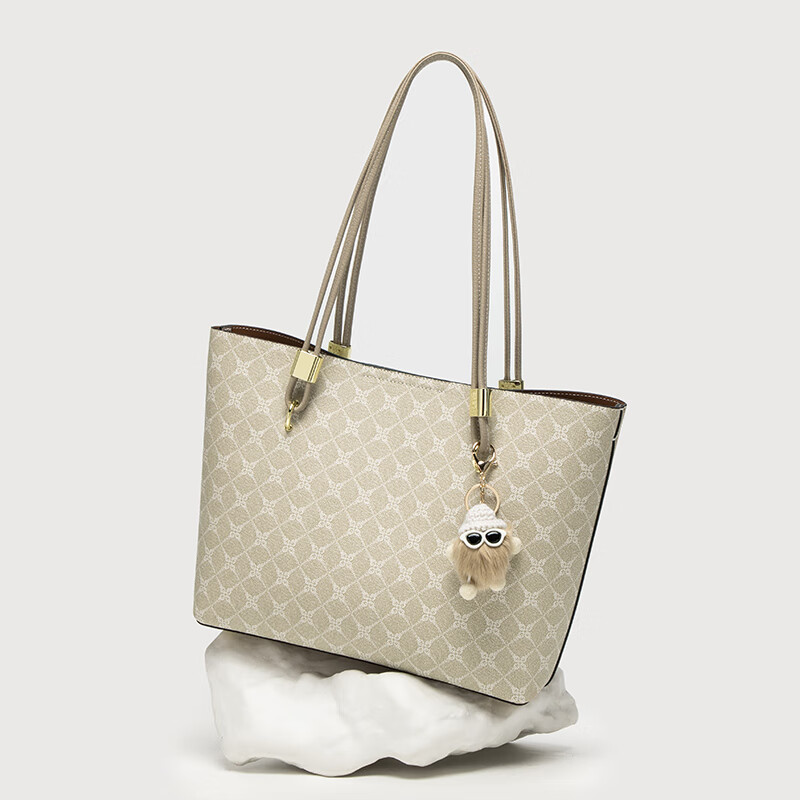 纪诗哲轻奢侈包包女包2025年新款女士托特大包送老婆女友生日礼物 米白灰【旗舰版】 品牌礼盒装