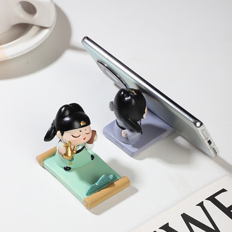 如果西安文创纪念品创意国风手机架实用桌面办公室摆件伴手礼新年礼物 大唐盛世手机架全套4个