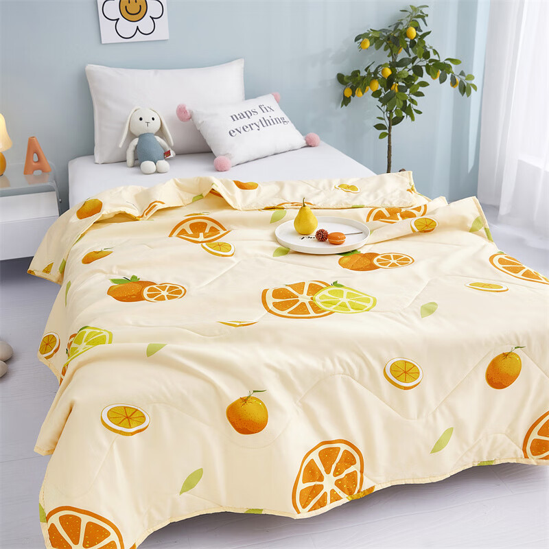 唐纳家纺唐纳亲肤棉夏凉被空调被双人薄被可机洗家用床上用品150*200 亲肤棉夏被-心想事成 150x200CM