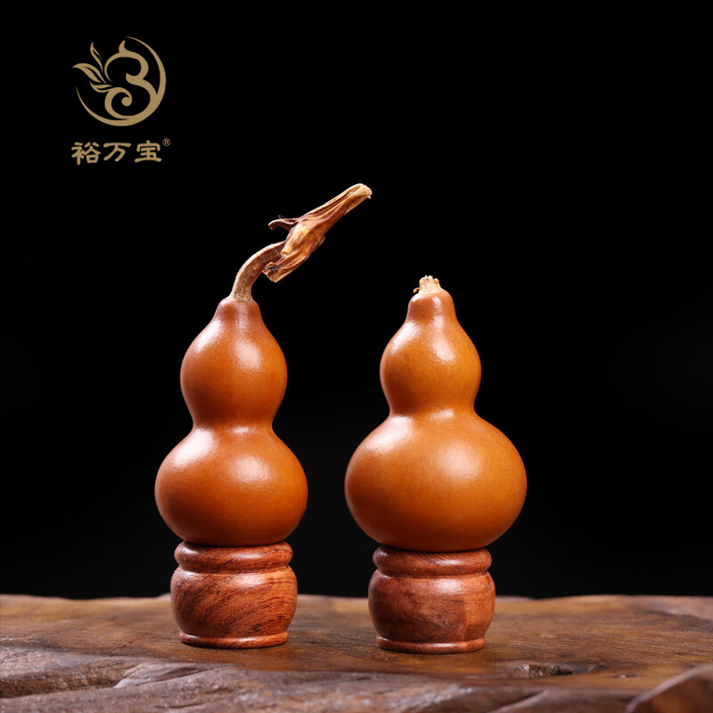 裕萬寶（Yu Wan Bao）手捻包漿鐵包金老葫蘆把玩件精品做舊紫紅皮文玩小葫蘆改寫后標(biāo)題 古法蒸舊老葫蘆(5-無龍頭) 7cm