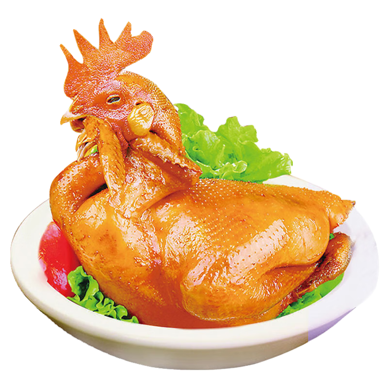 德州扒雞招牌公雞五香味脫骨燒雞鹵味雞山東特產(chǎn)熟食開袋即食500g 【特惠】德州五香扒雞500g*2只