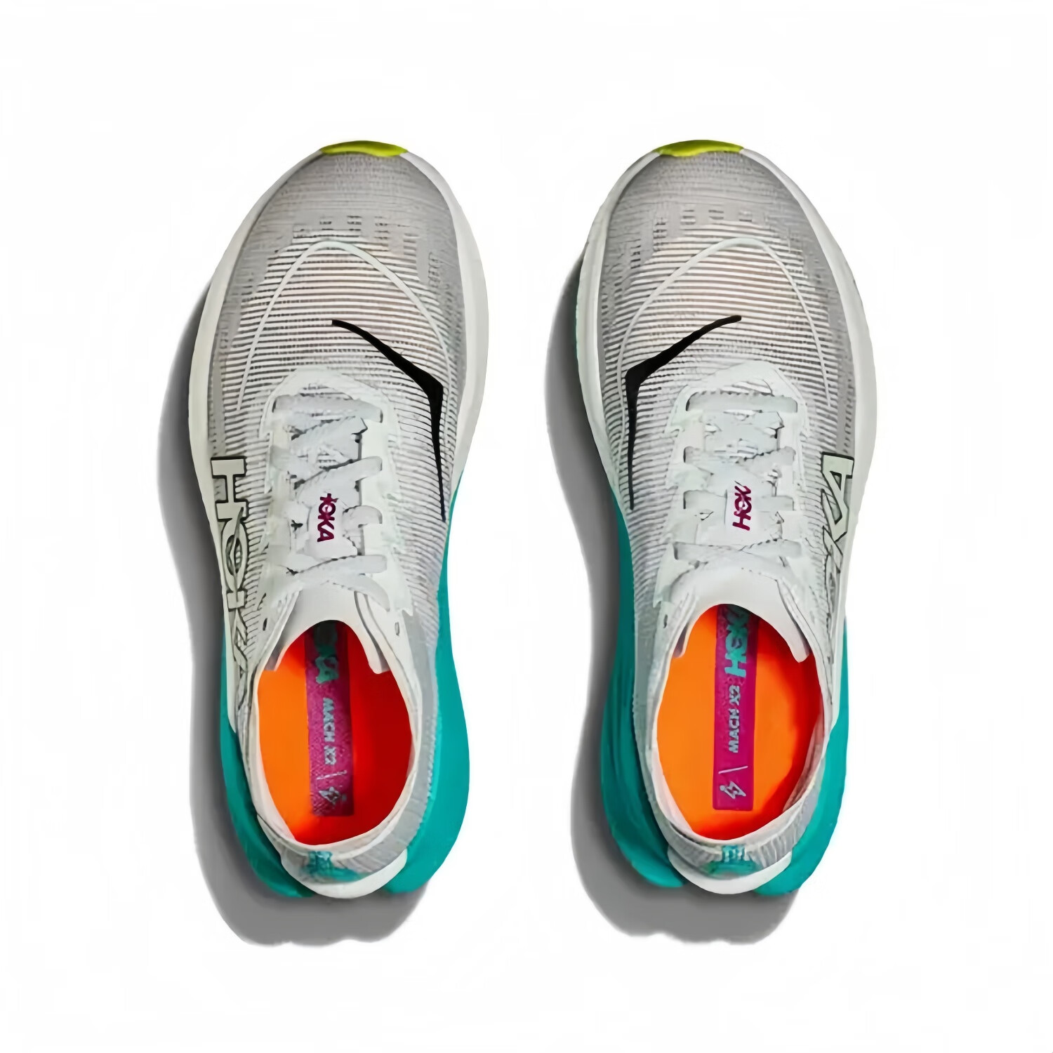 新款男女鞋马赫X2竞速训练MACH X2透气缓震跑步鞋 霜白色/湖绿色 45