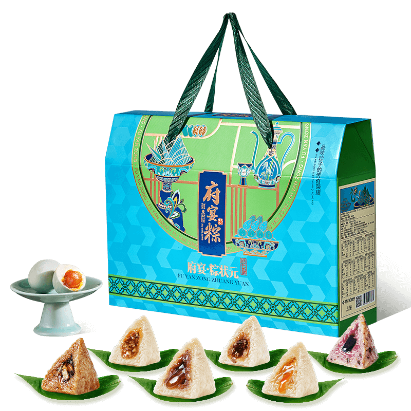 再降价：鲜品屋 粽子礼盒1395g 12粽8味2海鸭蛋*3件