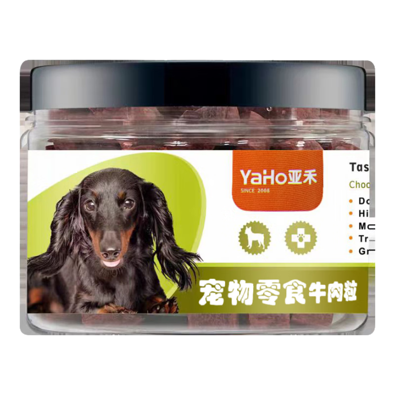亞禾狗狗零食牛肉粒泰迪金毛幼犬小型犬訓犬訓練磨牙寵物零食11月到期 275克牛肉粒*1瓶