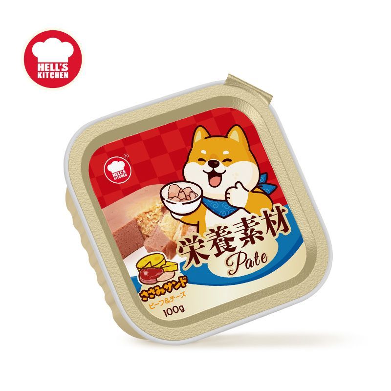 地獄廚房（Hell's Kitchen）狗狗罐頭拌飯注芯犬餐盒主食寵物狗狗零食營(yíng)養(yǎng)鮮食餐包 牛肉奶酪【雞肉夾心營(yíng)養(yǎng)犬餐盒】 6盒