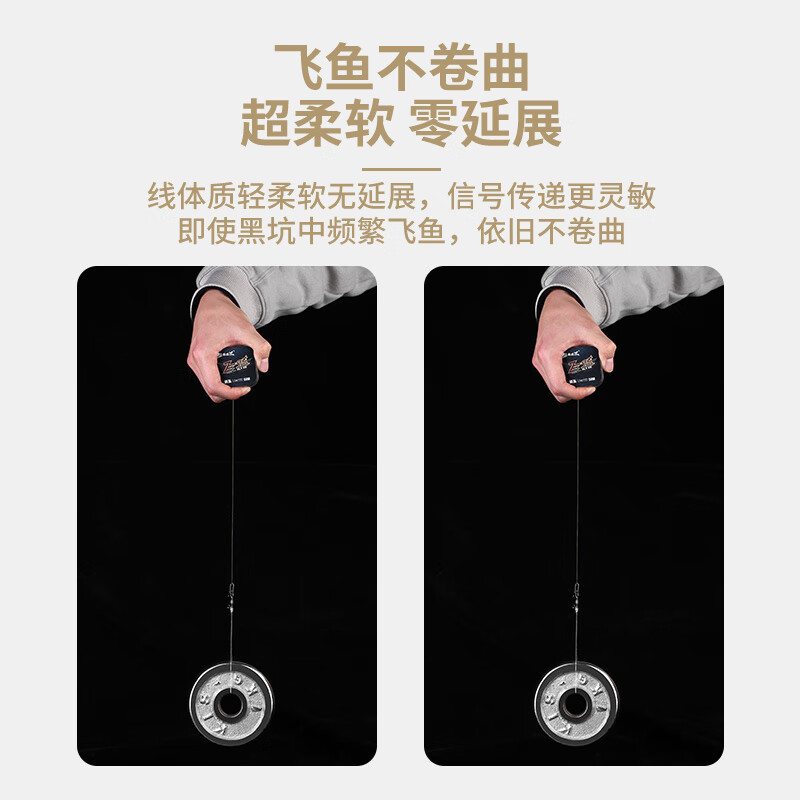 宰搂碳芯飞磕大力马钓鱼线pe主线强拉力柔软子线罗非黑坑防咬 子线50米半透明 0点3号