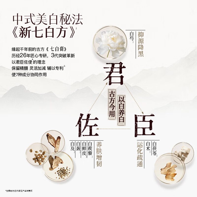 佰草集新七白大白泥面膜美白淡斑去角质涂抹式面膜护肤面膜 中白泥260g