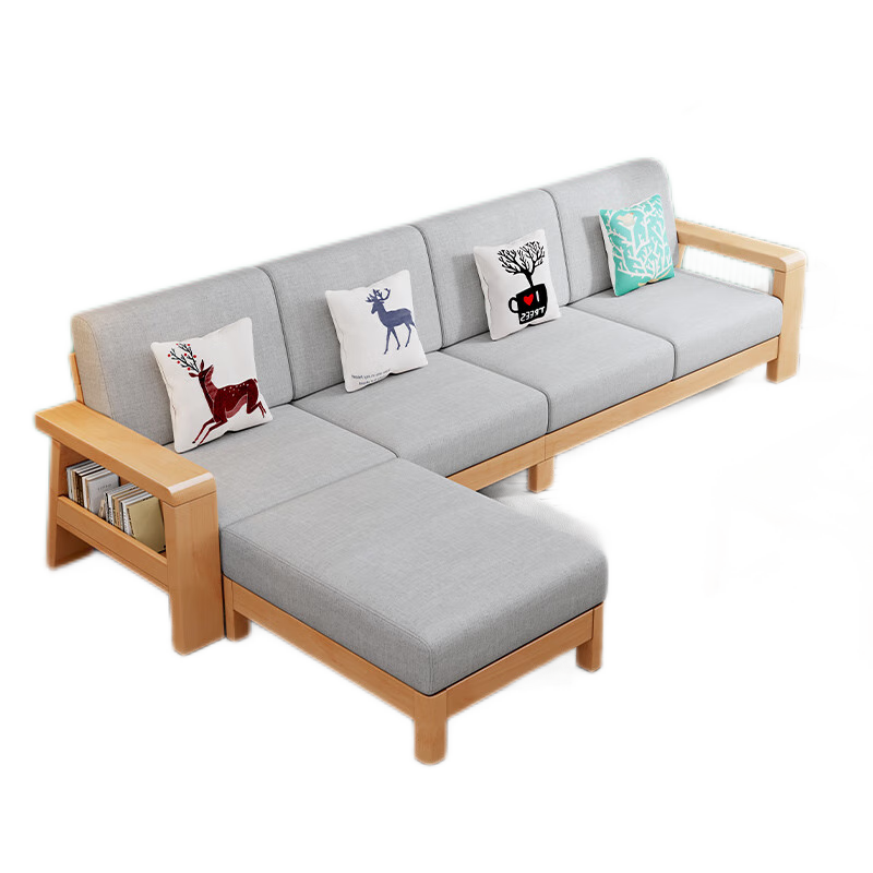 品族现代全实木沙发客厅大小户型出租屋家用经济性组合JX-707 三人位