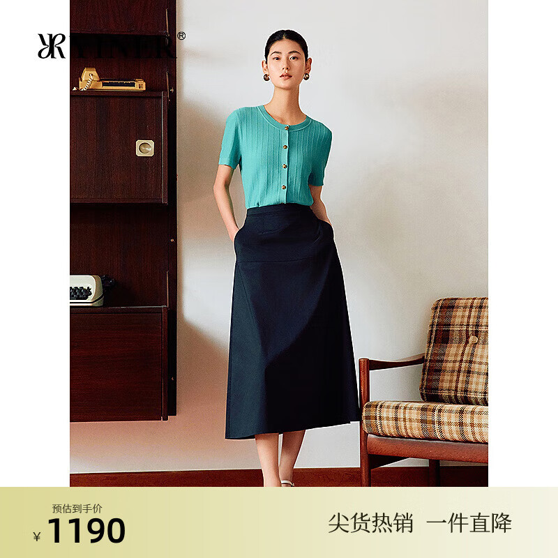 音儿（YINER）【真丝系列】2025夏季新款法式桑蚕丝百搭上衣毛针织衫 薄荷绿 L