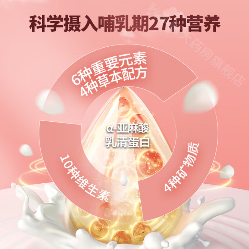 美好蕴育润康孕妇复合维生素阿法林dha孕妇亚麻酸怀孕产妇专用营养包30天 润康2段乳母营养包二盒装（全新原装） 30袋*2盒