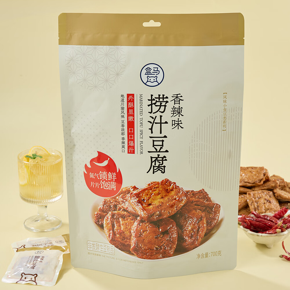 盒马 捞汁豆腐 (香辣味) 700g 独立小袋包装豆制品零食 700g*1袋