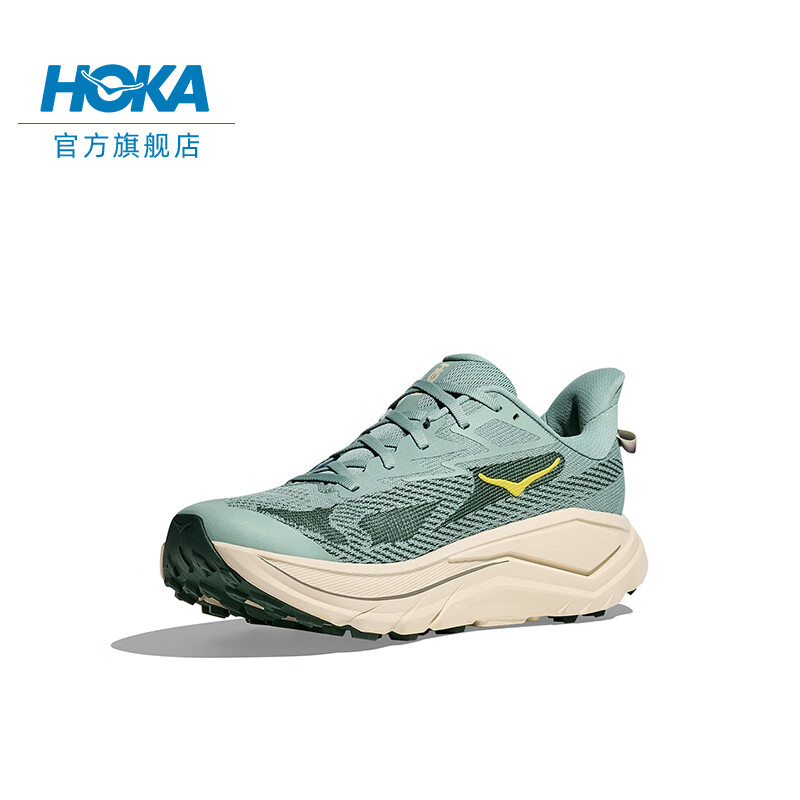 HOKA男女款秋季挑战者 8全地形跑步鞋CHALLENGER 8透气户外 玉石绿/松露盐色-男 46