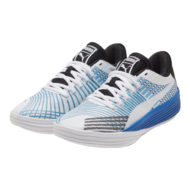 彪馬(PUMA)哈利伯頓同款緩震透氣實(shí)戰籃球鞋男女CLYDE ALLPRO194039 白-深藍色-06 42.5