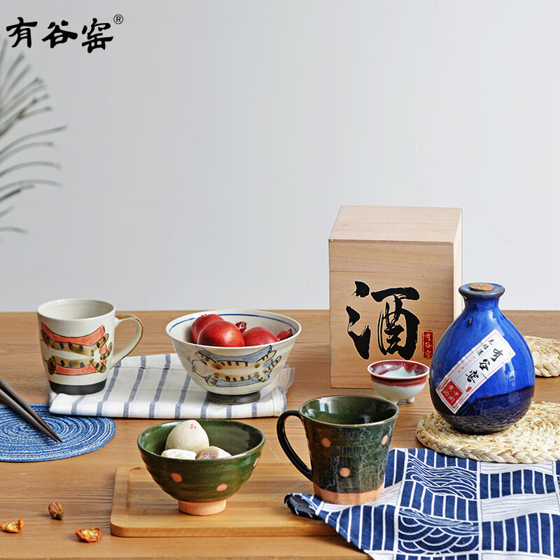 有谷窑日本进口土物轻量杯日式马克杯水杯陶瓷杯办公家用陶瓷釉下彩水杯 土物轻量8.3cm杯 哈罗兔红