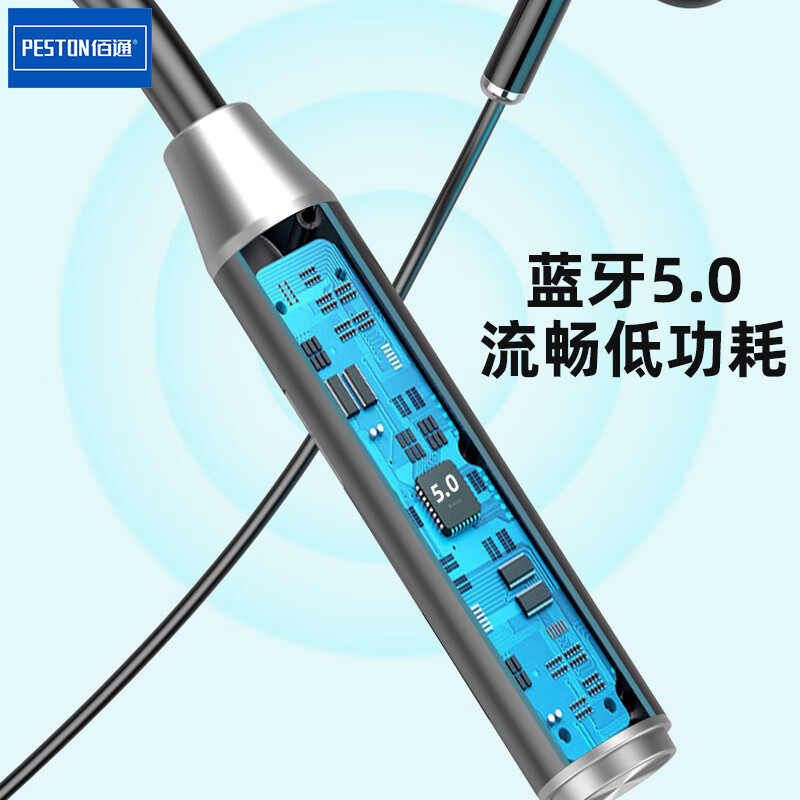 【厂家直供】无线蓝牙5.0立体声耳机颈挂脖入耳式重低音运动跑步 BT62挂脖式蓝牙5.0耳机-绿色 (1个装)