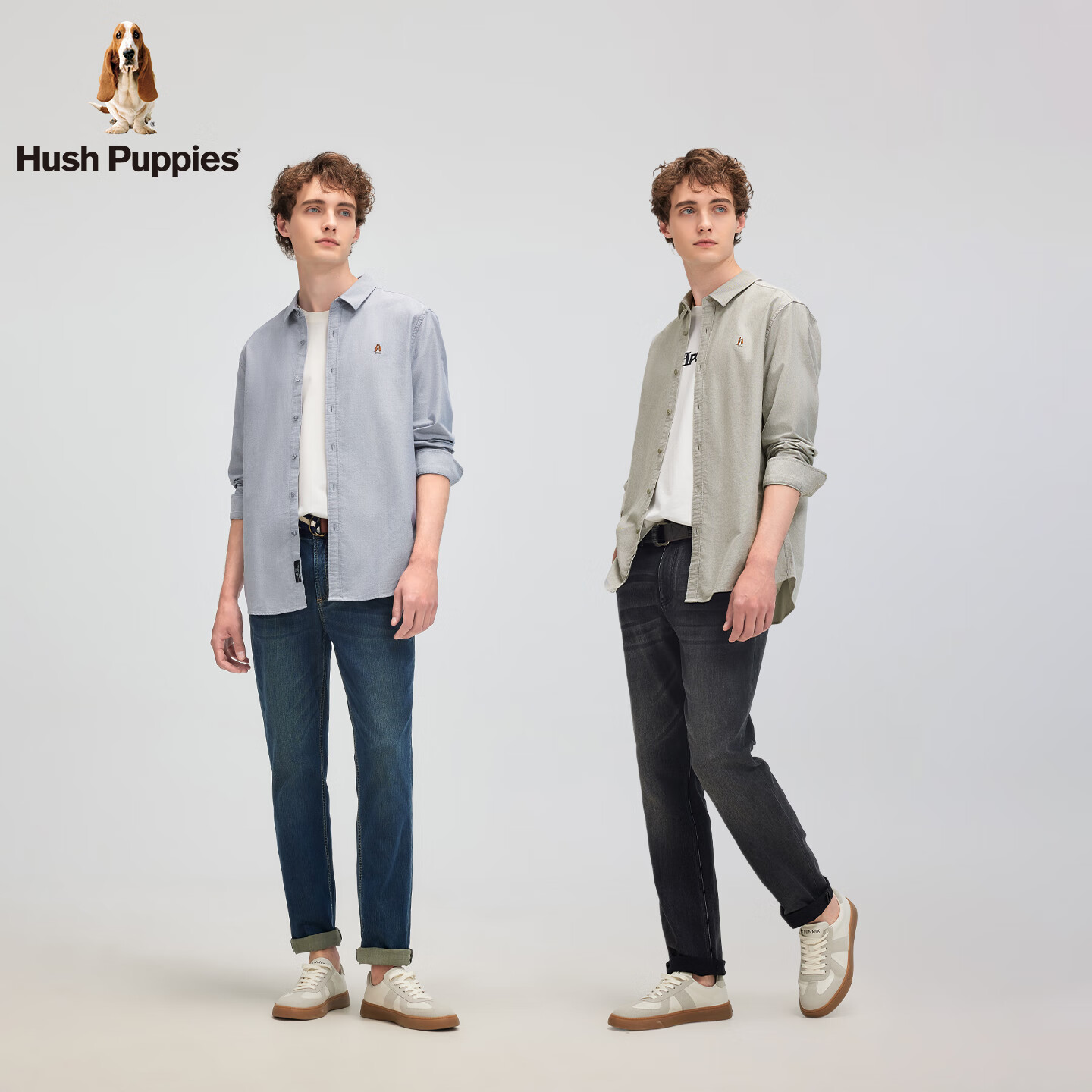 暇步士(Hush Puppies)【舒适全棉】男装2025秋季简约基础款百搭牛津纺长袖衬衫 墨蓝色 L