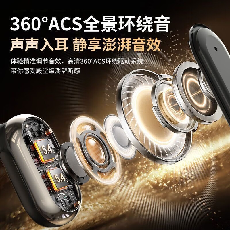 夏新(Amoi)柏林之音 2025最新款 开放式蓝牙耳机无线挂耳式超长续航不入耳降噪耳机 白色丨智能蓝牙5.4双芯丨更舒适