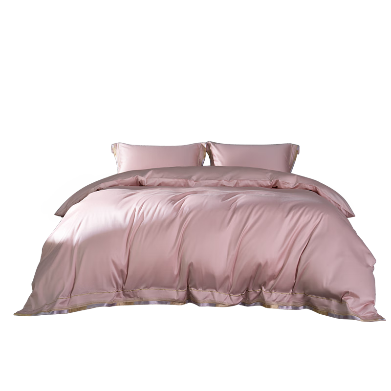 本初（Ben Chu）140支匹馬棉防螨蟲被套單件純色四季款單人全棉床上用品被單被罩 鍛絲質(zhì)感-慵懶粉 防螨被套單件 220cm*240cm