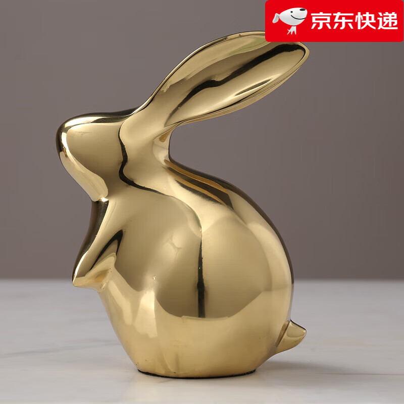 橡樹(shù)莊園【新品】高端全銅銅兔生肖兔子擺件客廳輕奢電視柜酒柜工藝品玄關(guān) 172039_純銅抬頭兔子擺件