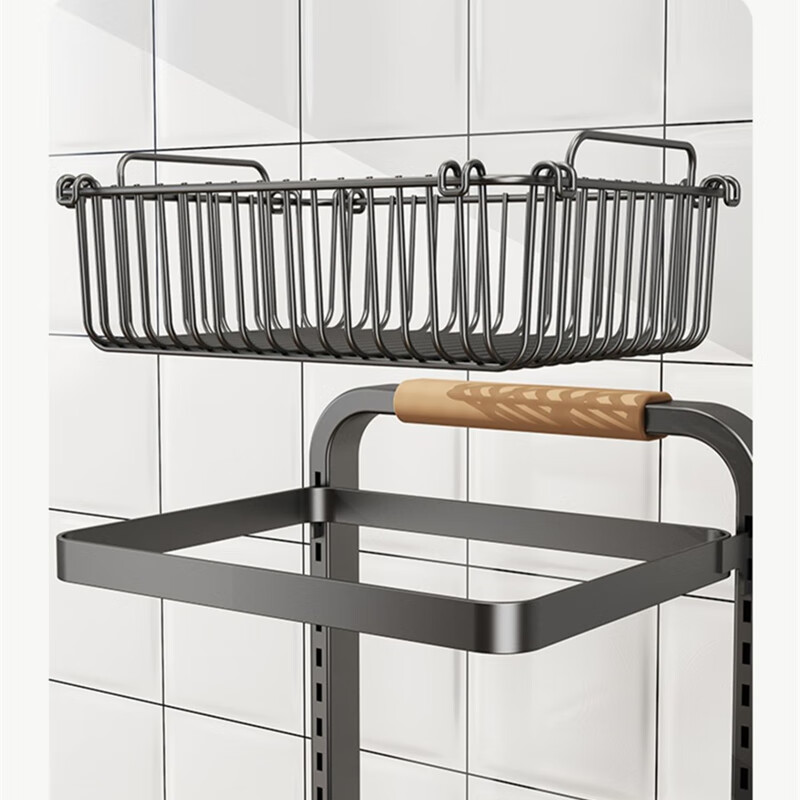 阳台洗衣机旁置物架落地洗衣液浴室盆子脸盆厕所多层卫生间收纳架 【白色】四层3板1篮