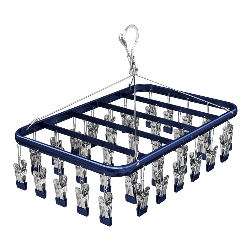 四萬公里襪子晾曬架鋁合金晾衣架陽臺家用多夾子衣架多功能曬內(nèi)衣夾 42夾