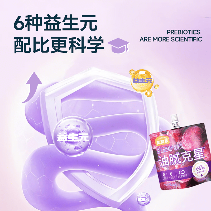 爽健素0脂6种益生元西梅纤维果饮120ml*7袋果蔬汁饮料油腻克星 爽健素-6种益生元-120ml*7袋