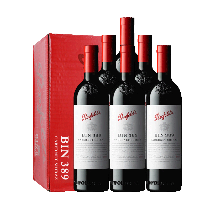 奔富（Penfolds）BIN389赤霞珠设拉子干红葡萄酒750ml*6支木塞原瓶进口【澳版】