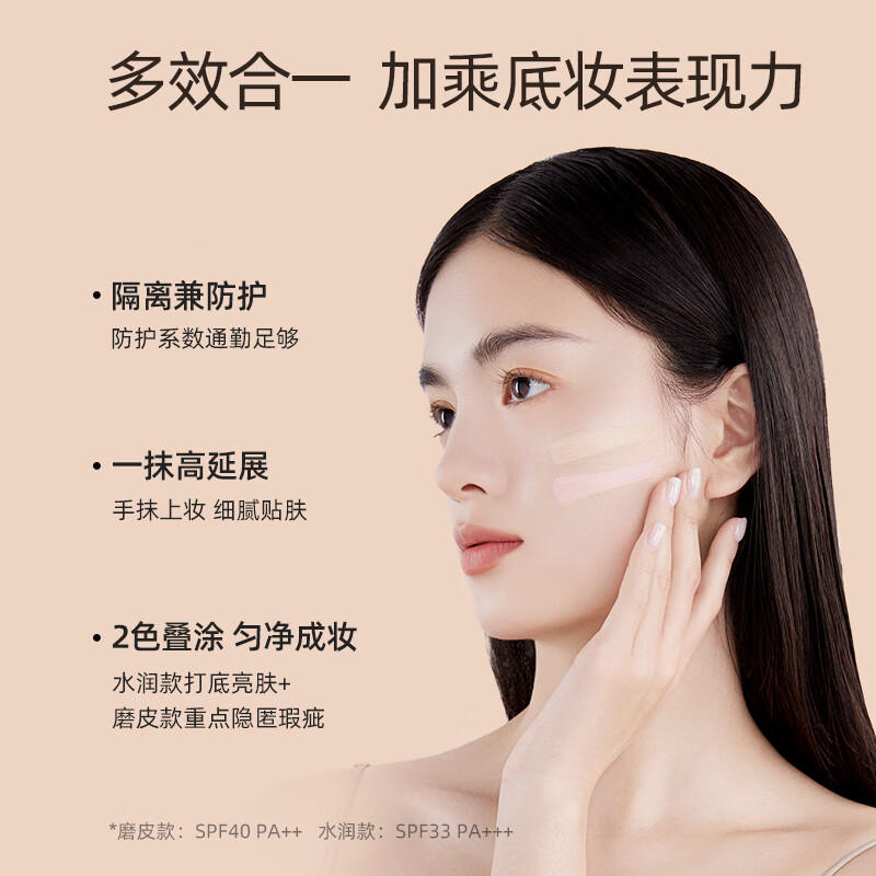 玛丽安保莱磨皮妆前乳隐形毛孔隔离防晒遮瑕三合一防晒 妆前乳 粉嫩色 1支装