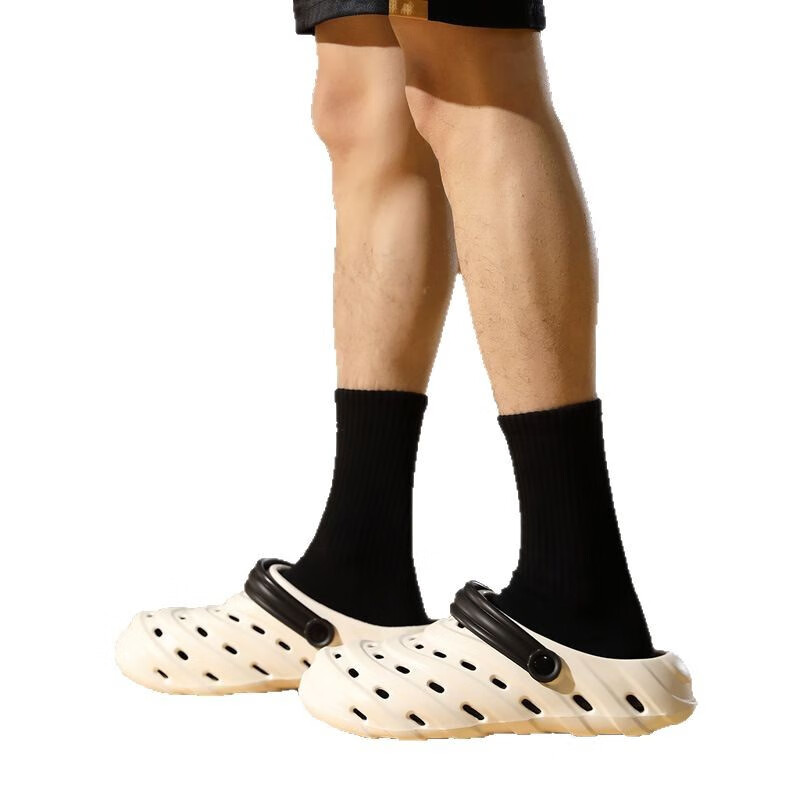 【精选】户外洞洞鞋男款夏外穿2025新款踩屎感厚底防滑防臭海边沙 黑紫 42 -43