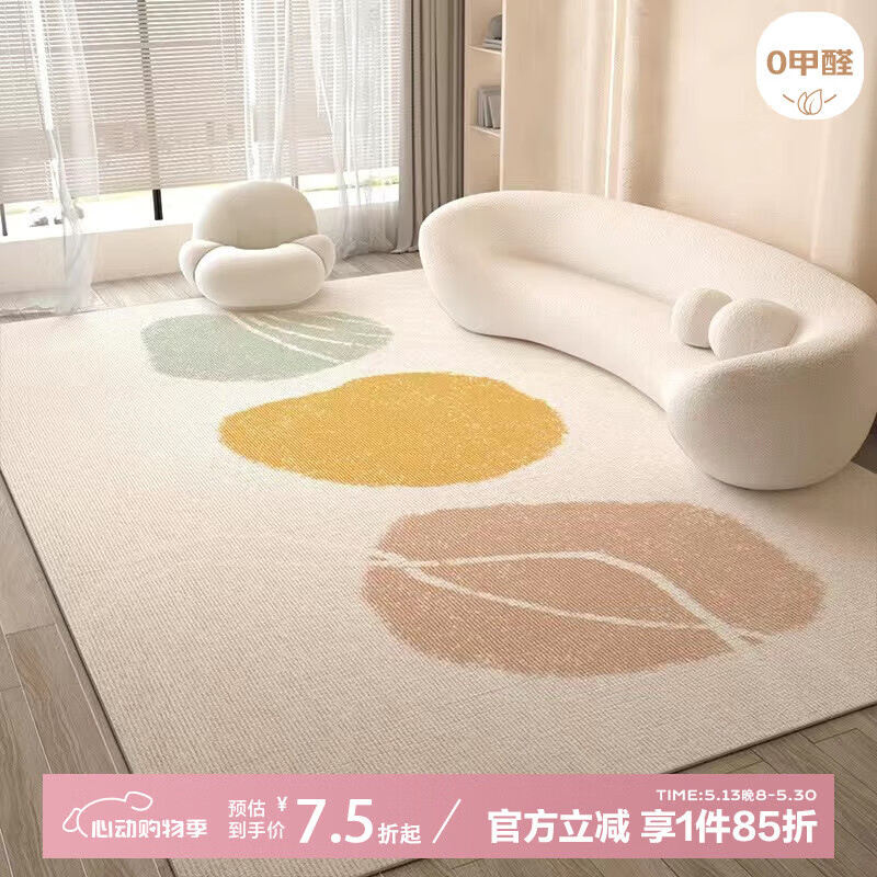 布迪思地毯客厅卧室现代简约风沙发茶几垫满铺加厚可定制大面积床边毯 现代259 80*160CM