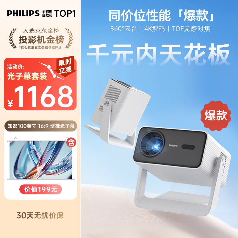 �����֣�PHILIPS��NeoPix 245ͶӰ�Ǽ��� ���ܼ�ͥӰԺ ��Я��̨ͶӰ����TOF�޸жԽ� �޸����� 1080P�����ֱ��ʣ� 1168Ԫ