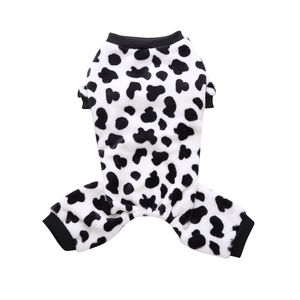 約巢寵物用品狗衣服小型犬寵物衣服毛絨睡衣寵物服裝秋裝狗狗衣服 SY33奶牛點(diǎn) S