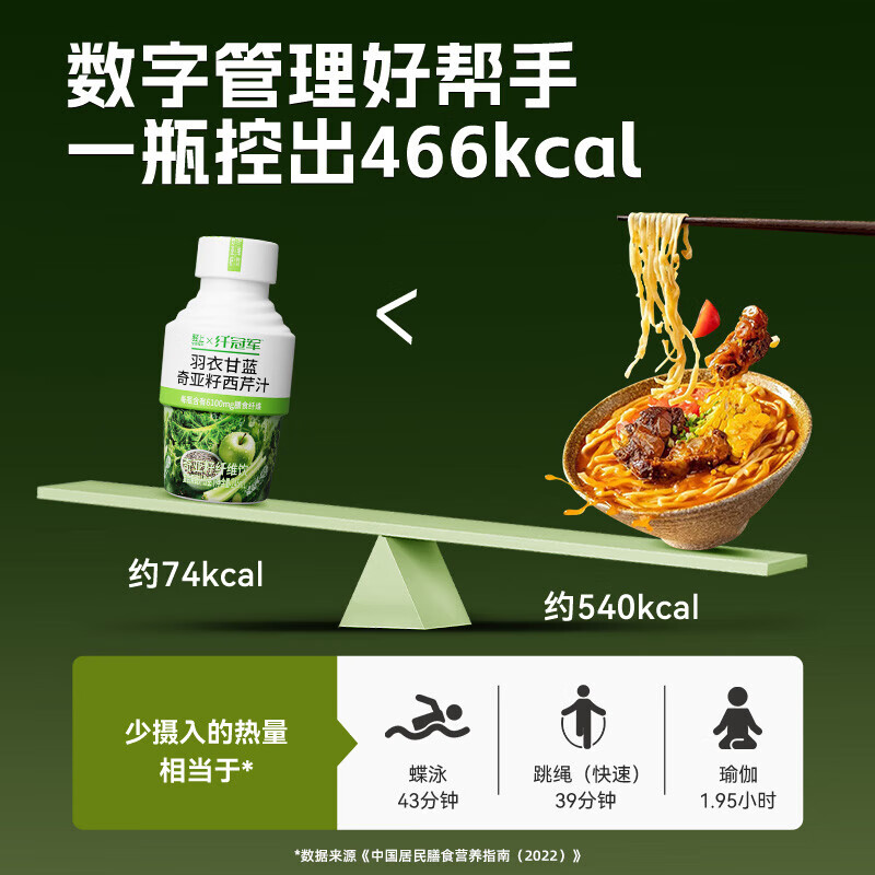 纤冠军轻上羽衣甘蓝复合果蔬汁饮料奇亚籽高膳食纤维饮料西芹汁代餐饮品 【热销推荐】羽衣甘蓝奇亚籽西芹汁245ml*10瓶