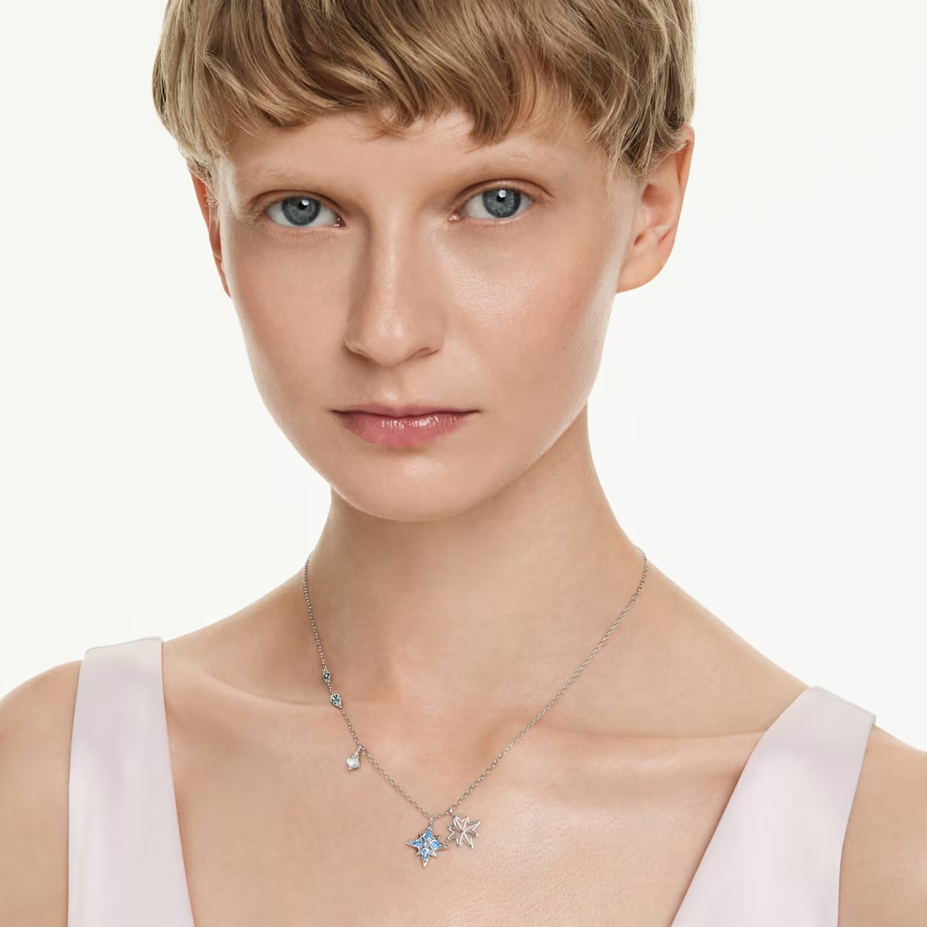 施华洛世奇(SWAROVSKI)【七夕情人节礼物】Symbolica星星雪花项链女吊坠轻奢送女友女 蓝色(新款) 5734252