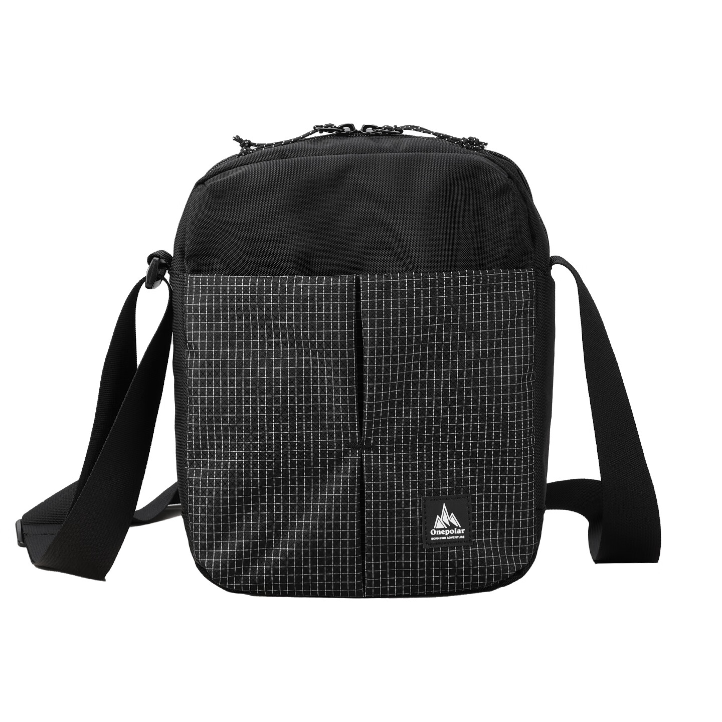 极地onepolar单肩小斜挎包男新品户外运动休闲通勤多功能背包女 黑色