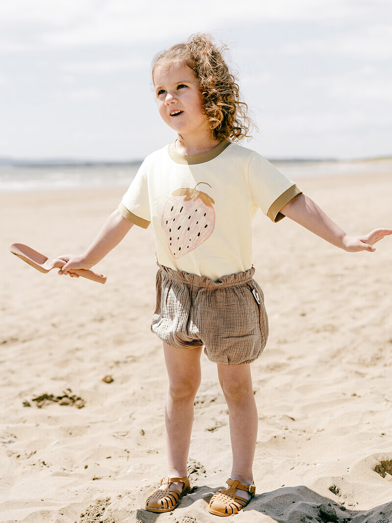 LELE JOVElelejove北欧风儿童短裤透气幼纱男女宝夏季短裤基础百搭大PP短裤 橄榄绿 80 cm