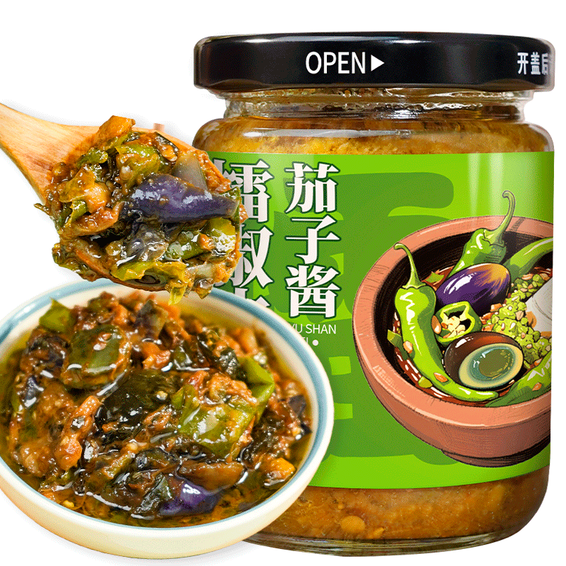 御膳味擂椒皮蛋茄子酱200克拌饭拌面下饭辣椒酱湖南特色凉菜烧椒酱