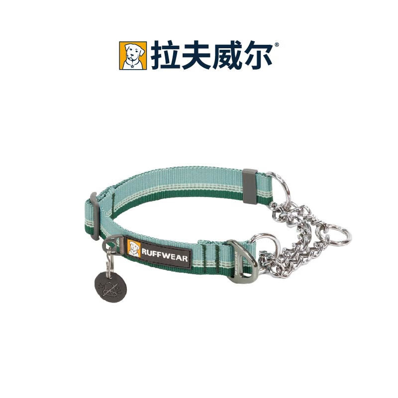 拉夫威爾瑞安客半P鏈狗狗項圈ruffwear中大小型犬狗頸圈狗脖圈 河巖綠 L-大型