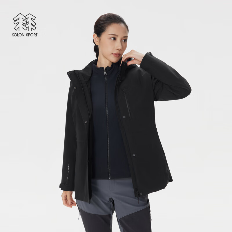 KOLON SPORTKOLON SPORT/可隆软壳内胆三合一户外冲锋衣 女士防水防风透湿夹克